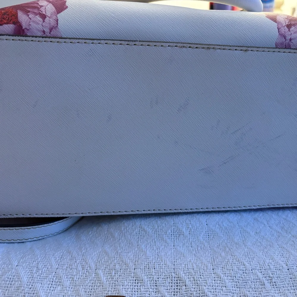 Calvin Klein Collection White and Pink Floral Satchel - Picture 16 of 16